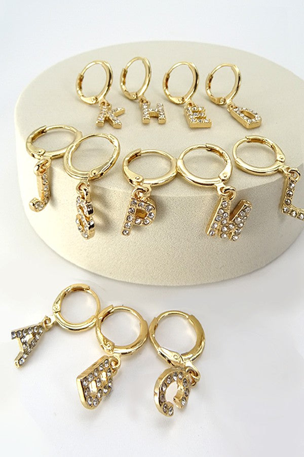 Initial Hoop Earrings