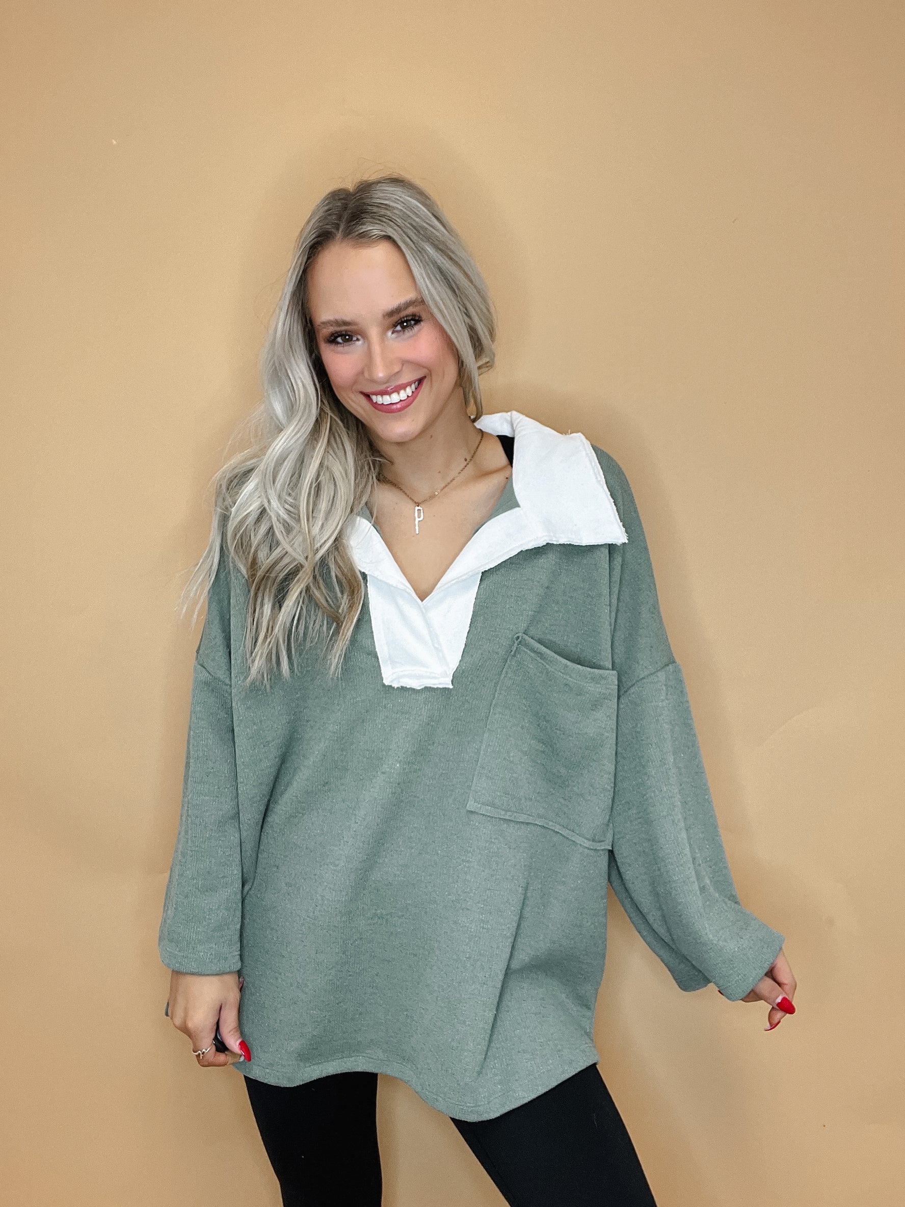 Oversized Sage Long Sleeve