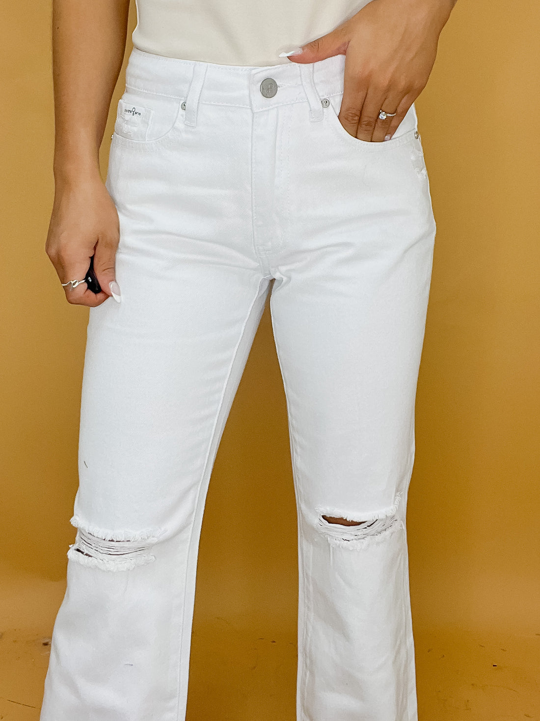 Relaxed Fit White Jeans