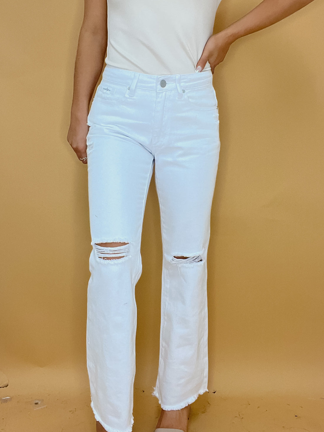 Relaxed Fit White Jeans
