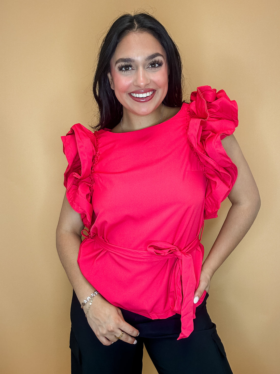 Athens Ruffle Top