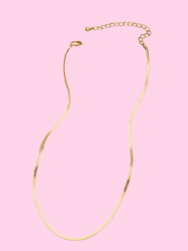 Skinny Herringbone Chain Necklace