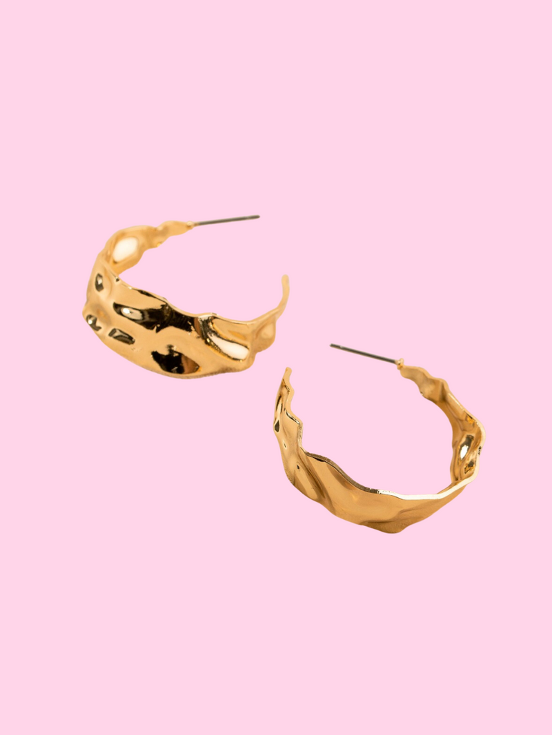 Textured Gold Hoops