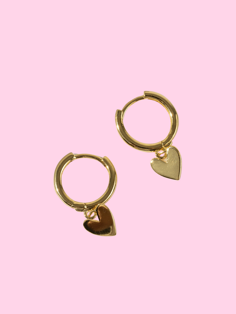 Heart Charm Huggies