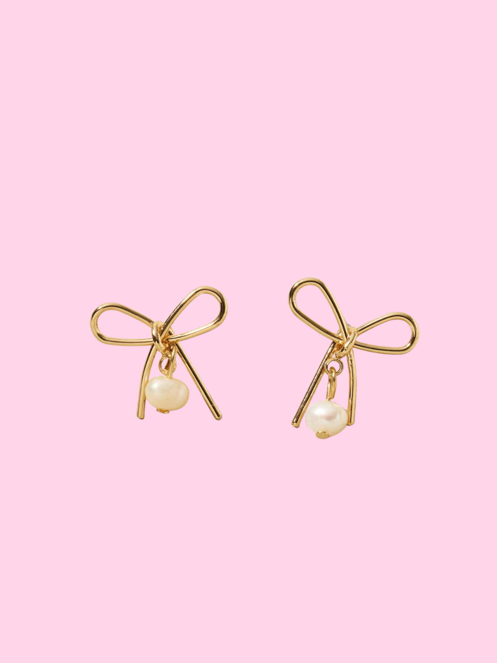 Ribbon and Pearl Studs