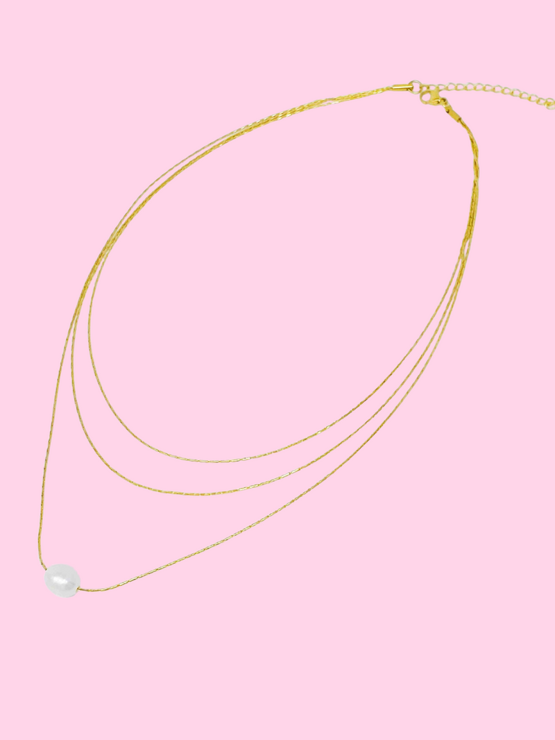 Layered Pearl Pendant Necklace