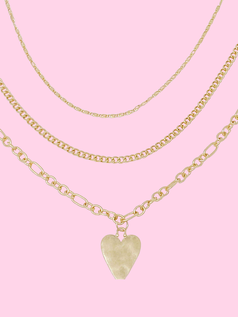 Heart Charm Layered Necklace