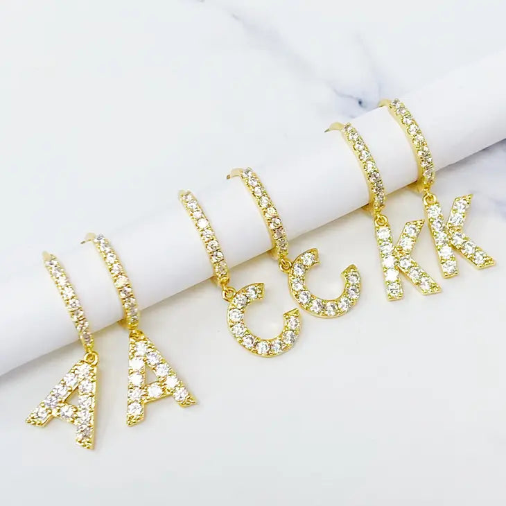 Crystal Initial Hoops