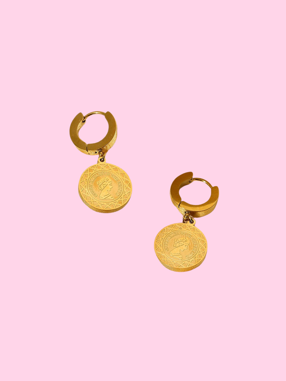Carved Coin Earrings