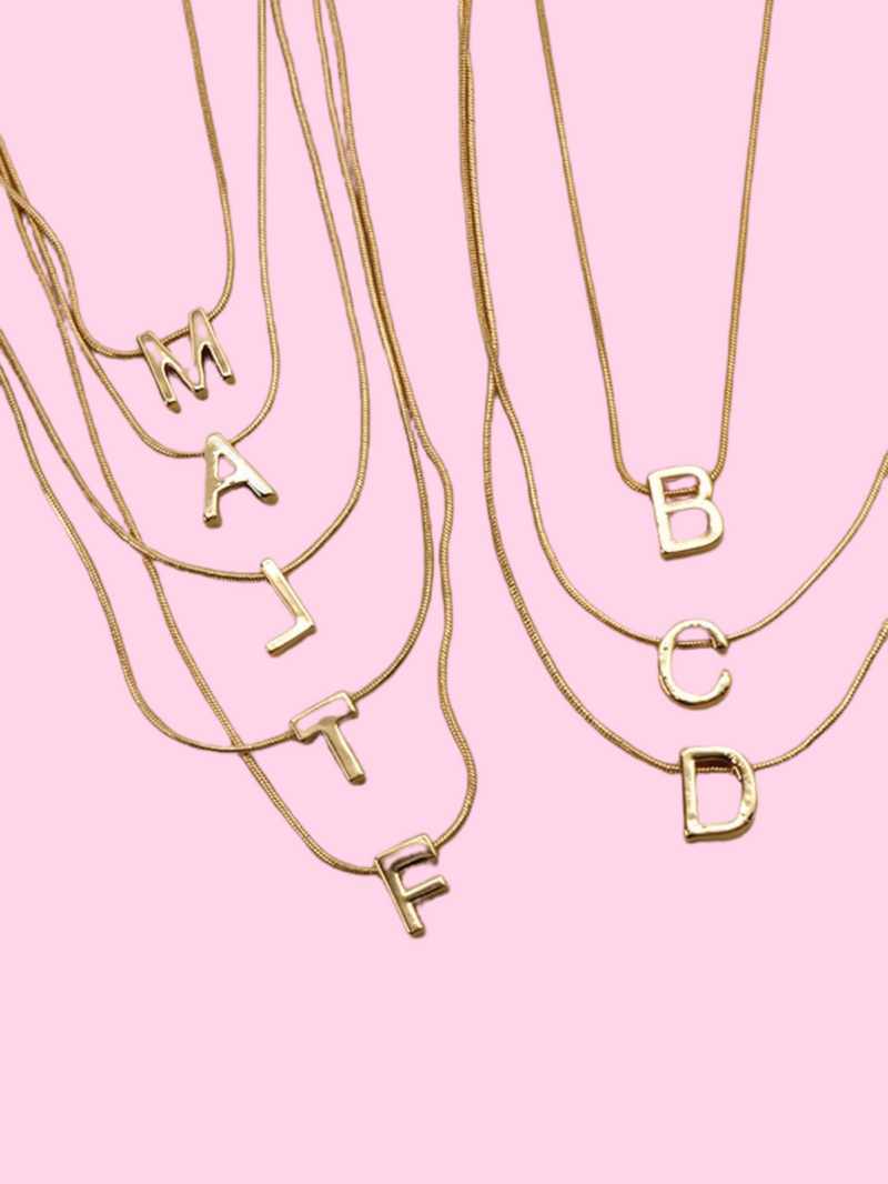 Snake Chain Letter Necklace