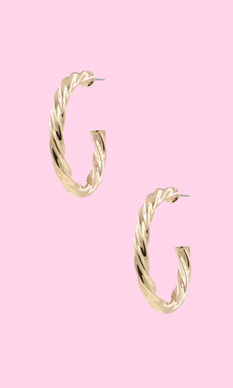 Sleek Twist Hoops